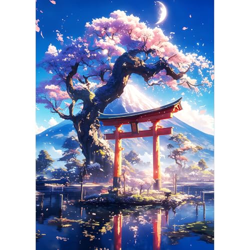 QQYRHN 5D Torii-Tor Diamond Painting Kit für Erwachsene Anfänger Berg Fuji Vulkan Diamant Kunst Kits Vollständiges DIY Kirschblüte Diamantstickerei-Set Perfekt zur Entspannung und Dekor 30x40 cm QQYRHN 5D Torii-Tor Diamond Painting Kit für Erwachsene Anfänger Berg Fuji Vulkan Diamant Kunst Kits Vollständiges DIY Kirschblüte Diamantstickerei-Set Perfekt zur Entspannung und Dekor 30x40 cm von QQYRHN