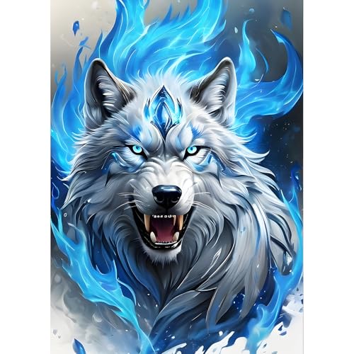 QQYRHN 5D Wütende Wölfe Diamond Painting Kit für Erwachsene Anfänger Traumland Diamant Kunst Kits Vollständiges DIY Fantasie Wölfe Diamantstickerei-Set Perfekt zur Entspannung und Dekoration 30x40 cm von QQYRHN