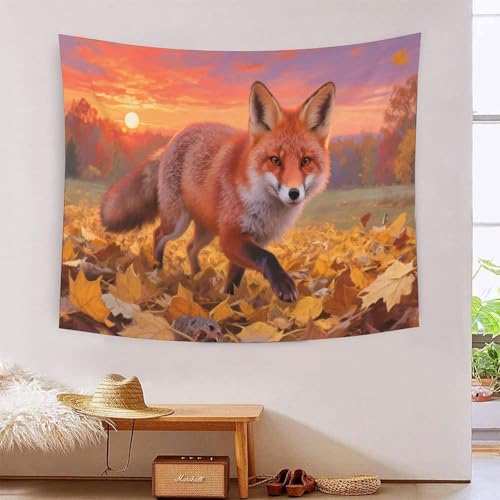 QQZNFTBVF Arctic Fox 3D Printing Tapestry for Living Room Bedroom Decorations Wall Hanging Home Decor Wall Tapestries 100cmx150cm von QQZNFTBVF