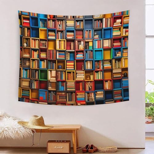 QQZNFTBVF Bookshelves 3D Printing Tapestry for Living Room Bedroom Decorations Wall Hanging Home Decor Poster 100cmx150cm von QQZNFTBVF