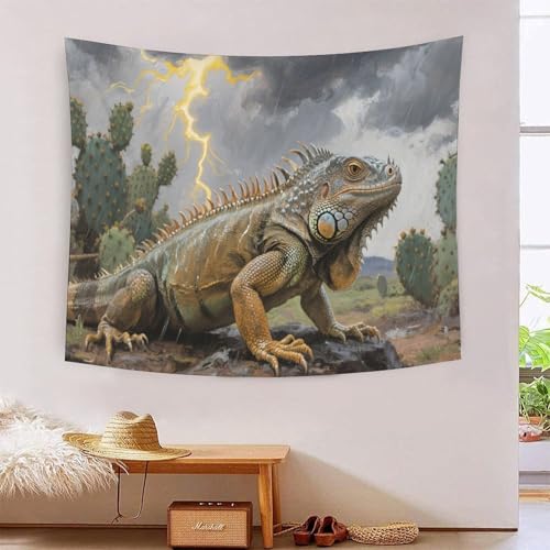 QQZNFTBVF Chameleon 3D Printing Tapestry for Living Room Bedroom Decorations Wall Hanging Home Decor Poster 100cmx150cm von QQZNFTBVF