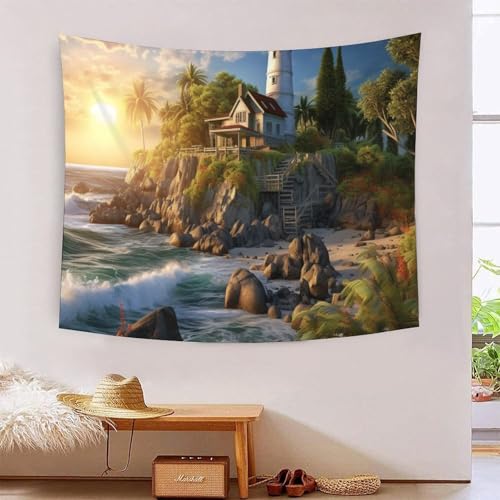 QQZNFTBVF Coastal Lighthouses 3D Printing Tapestry for Living Room Bedroom Decorations Wall Hanging Home Decor Wall Tapestries 100cmx150cm QQZNFTBVF Coastal Lighthouses 3D Printing Tapestry for Living Room Bedroom Decorations Wall Hanging Home Decor Wall Tapestries 100cmx150cm von QQZNFTBVF
