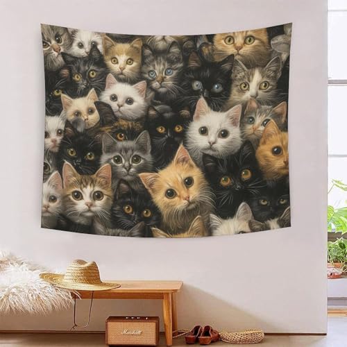 QQZNFTBVF Cute Cat 3D Printing Tapestry for Living Room Bedroom Decorations Wall Hanging Home Decor Poster 130cmx150cm von QQZNFTBVF