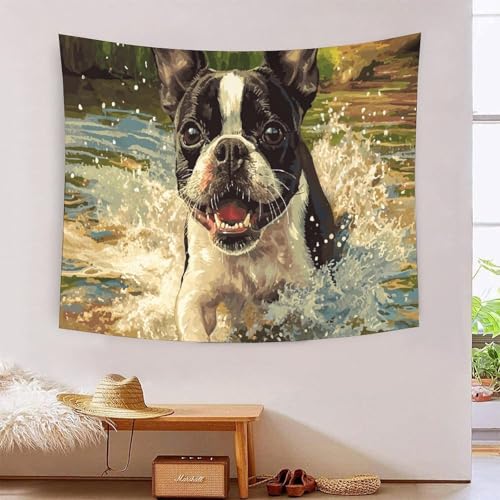 QQZNFTBVF Cute Dog 3D Printing Tapestry for Living Room Bedroom Decorations Wall Hanging Home Decor Poster 100cmx150cm von QQZNFTBVF