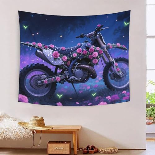 QQZNFTBVF Dirt Bike 3D Printing Tapestry for Living Room Bedroom Decorations Wall Hanging Home Decor Meditation Blanket 130cmx150cm von QQZNFTBVF
