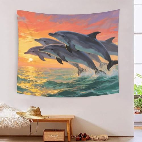 QQZNFTBVF Dolphin 3D Printing Tapestry for Living Room Bedroom Decorations Wall Hanging Home Decor Beach Blanket 130cmx150cm QQZNFTBVF Dolphin 3D Printing Tapestry for Living Room Bedroom Decorations Wall Hanging Home Decor Beach Blanket 130cmx150cm von QQZNFTBVF