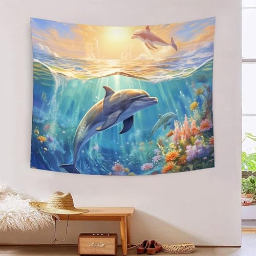 QQZNFTBVF Dolphin 3D Printing Tapestry for Living Room Bedroom Decorations Wall Hanging Home Decor Meditation Blanket 150cmx200cm QQZNFTBVF Dolphin 3D Printing Tapestry for Living Room Bedroom Decorations Wall Hanging Home Decor Meditation Blanket 150cmx200cm von QQZNFTBVF