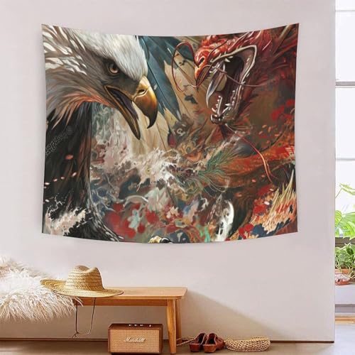 QQZNFTBVF Eagle 3D Printing Tapestry for Living Room Bedroom Decorations Wall Hanging Home Decor Poster 100cmx150cm von QQZNFTBVF