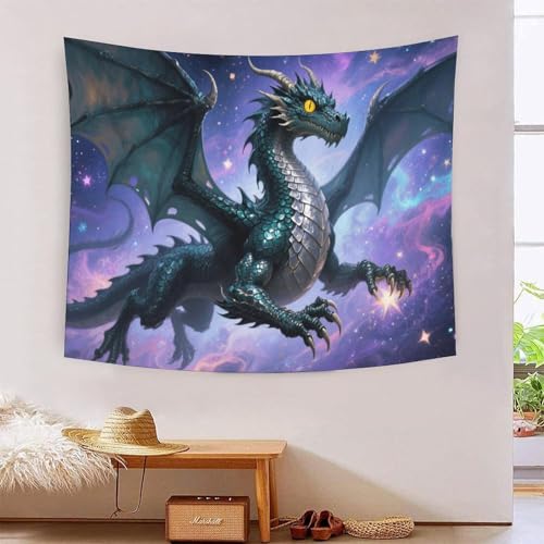 QQZNFTBVF European Dragon 3D Printing Tapestry for Living Room Bedroom Decorations Wall Hanging Home Decor Poster 70cmx100cm von QQZNFTBVF