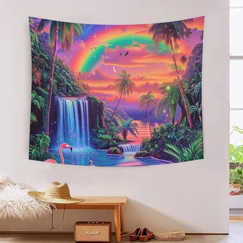QQZNFTBVF Flamingo 3D Printing Tapestry for Living Room Bedroom Decorations Wall Hanging Home Decor Meditation Blanket 70cmx100cm von QQZNFTBVF