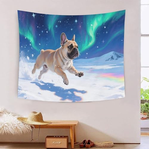 QQZNFTBVF French Bulldog 3D Printing Tapestry for Living Room Bedroom Decorations Wall Hanging Home Decor Bedding 100cmx150cm von QQZNFTBVF