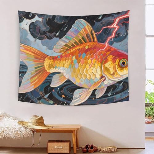 QQZNFTBVF Goldfish 3D Printing Tapestry for Living Room Bedroom Decorations Wall Hanging Home Decor Beach Blanket 130cmx150cm QQZNFTBVF Goldfish 3D Printing Tapestry for Living Room Bedroom Decorations Wall Hanging Home Decor Beach Blanket 130cmx150cm von QQZNFTBVF