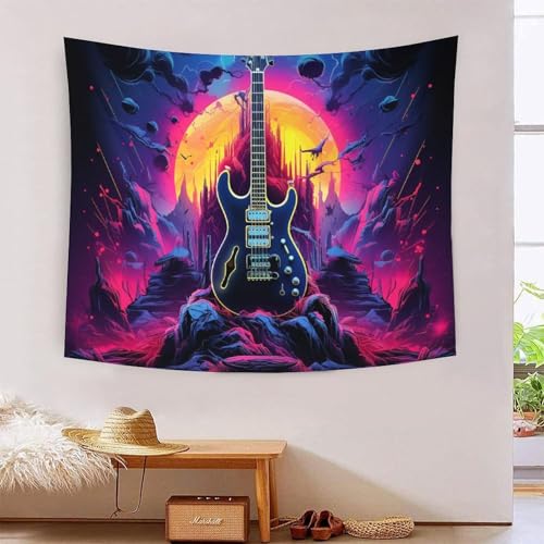 QQZNFTBVF Guitars 3D Printing Tapestry for Living Room Bedroom Decorations Wall Hanging Home Decor Meditation Blanket 180cmx230cm von QQZNFTBVF