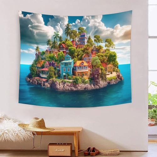 QQZNFTBVF Holiday Bay 3D Printing Tapestry for Living Room Bedroom Decorations Wall Hanging Home Decor Meditation Blanket 100cmx150cm QQZNFTBVF Holiday Bay 3D Printing Tapestry for Living Room Bedroom Decorations Wall Hanging Home Decor Meditation Blanket 100cmx150cm von QQZNFTBVF