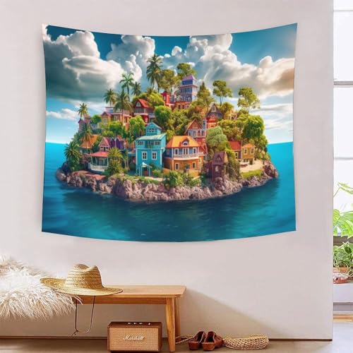 QQZNFTBVF Holiday Bay 3D Printing Tapestry for Living Room Bedroom Decorations Wall Hanging Home Decor Poster 70cmx100cm von QQZNFTBVF