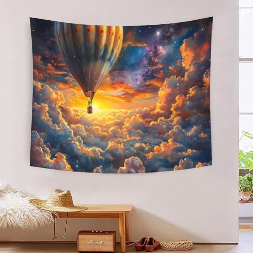 QQZNFTBVF Hot Air Balloon 3D Printing Tapestry for Living Room Bedroom Decorations Wall Hanging Home Decor Poster 100cmx150cm von QQZNFTBVF