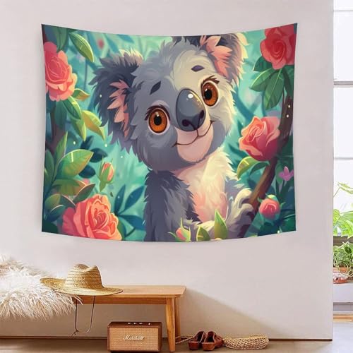 QQZNFTBVF Koala 3D Printing Tapestry for Living Room Bedroom Decorations Wall Hanging Home Decor Poster 100cmx150cm von QQZNFTBVF