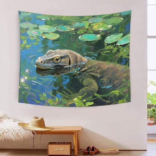 QQZNFTBVF Komodo Dragon 3D Printing Tapestry for Living Room Bedroom Decorations Wall Hanging Home Decor Poster 150cmx200cm von QQZNFTBVF