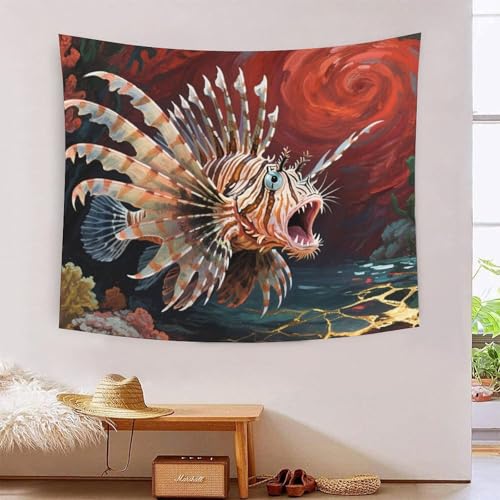 QQZNFTBVF LionFish 3D Printing Tapestry for Living Room Bedroom Decorations Wall Hanging Home Decor Meditation Blanket 180cmx230cm QQZNFTBVF LionFish 3D Printing Tapestry for Living Room Bedroom Decorations Wall Hanging Home Decor Meditation Blanket 180cmx230cm von QQZNFTBVF