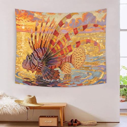 QQZNFTBVF LionFish 3D Printing Tapestry for Living Room Bedroom Decorations Wall Hanging Home Decor Wall Decor Blanket 100cmx150cm QQZNFTBVF LionFish 3D Printing Tapestry for Living Room Bedroom Decorations Wall Hanging Home Decor Wall Decor Blanket 100cmx150cm von QQZNFTBVF