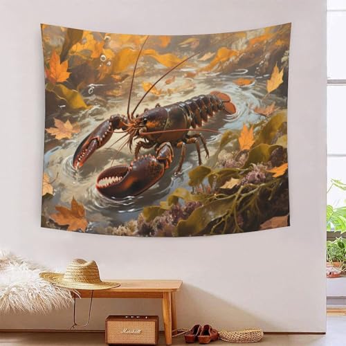 QQZNFTBVF Lobster 3D Printing Tapestry for Living Room Bedroom Decorations Wall Hanging Home Decor Poster 100cmx150cm von QQZNFTBVF