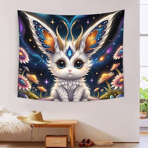 QQZNFTBVF Lovely Creatures 3D Printing Tapestry for Living Room Bedroom Decorations Wall Hanging Home Decor Poster 150cmx200cm von QQZNFTBVF