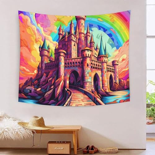 QQZNFTBVF Magic Castle 3D Printing Tapestry for Living Room Bedroom Decorations Wall Hanging Home Decor Poster 100cmx150cm QQZNFTBVF Magic Castle 3D Printing Tapestry for Living Room Bedroom Decorations Wall Hanging Home Decor Poster 100cmx150cm von QQZNFTBVF