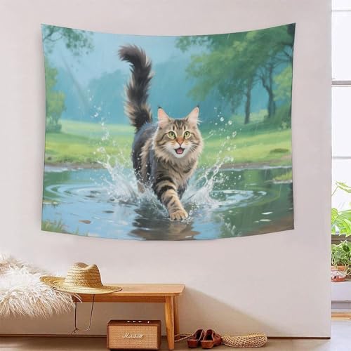 QQZNFTBVF Maine Coon 3D Printing Tapestry for Living Room Bedroom Decorations Wall Hanging Home Decor Wall Tapestries 180cmx230cm von QQZNFTBVF
