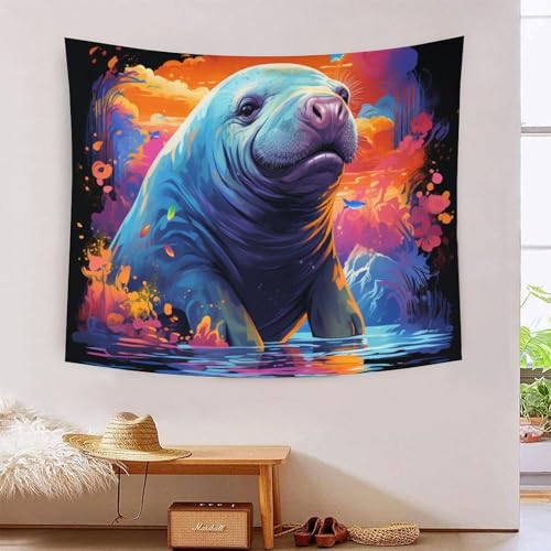 QQZNFTBVF Manatees 3D Printing Tapestry for Living Room Bedroom Decorations Wall Hanging Home Decor Meditation Blanket 180cmx230cm QQZNFTBVF Manatees 3D Printing Tapestry for Living Room Bedroom Decorations Wall Hanging Home Decor Meditation Blanket 180cmx230cm von QQZNFTBVF