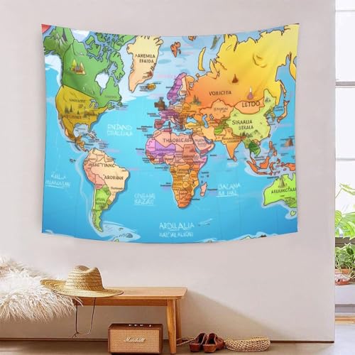 QQZNFTBVF Map of Europe 3D Printing Tapestry for Living Room Bedroom Decorations Wall Hanging Home Decor Poster 150cmx200cm von QQZNFTBVF
