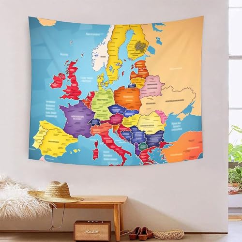 QQZNFTBVF Map of Europe 3D Printing Tapestry for Living Room Bedroom Decorations Wall Hanging Home Decor Poster 180cmx230cm QQZNFTBVF Map of Europe 3D Printing Tapestry for Living Room Bedroom Decorations Wall Hanging Home Decor Poster 180cmx230cm von QQZNFTBVF