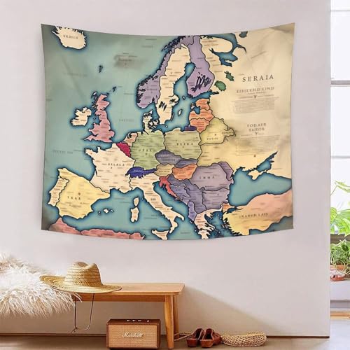 QQZNFTBVF Map of Europe 3D Printing Tapestry for Living Room Bedroom Decorations Wall Hanging Home Decor Wall Tapestries 130cmx150cm QQZNFTBVF Map of Europe 3D Printing Tapestry for Living Room Bedroom Decorations Wall Hanging Home Decor Wall Tapestries 130cmx150cm von QQZNFTBVF
