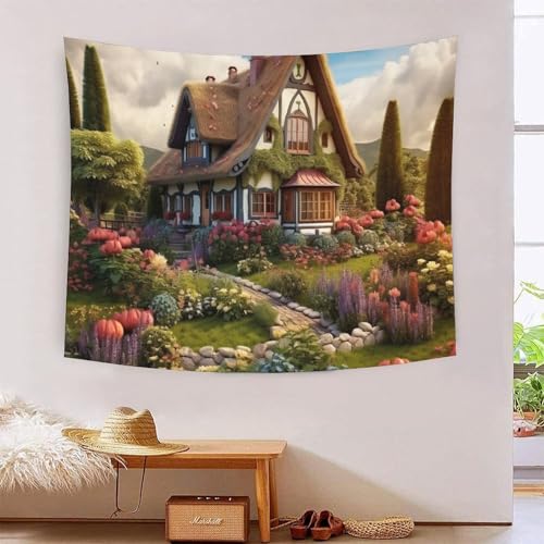 QQZNFTBVF Mountain Village Cottage 3D Printing Tapestry for Living Room Bedroom Decorations Wall Hanging Home Decor Bedding 70cmx100cm QQZNFTBVF Mountain Village Cottage 3D Printing Tapestry for Living Room Bedroom Decorations Wall Hanging Home Decor Bedding 70cmx100cm von QQZNFTBVF