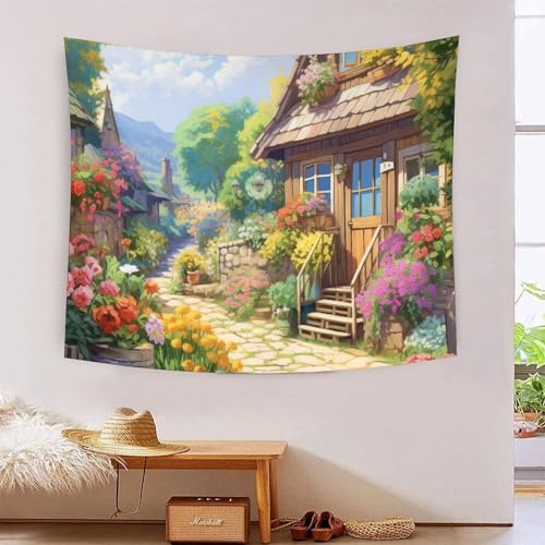 QQZNFTBVF Mountain Village Cottage 3D Printing Tapestry for Living Room Bedroom Decorations Wall Hanging Home Decor Poster 100cmx150cm QQZNFTBVF Mountain Village Cottage 3D Printing Tapestry for Living Room Bedroom Decorations Wall Hanging Home Decor Poster 100cmx150cm von QQZNFTBVF