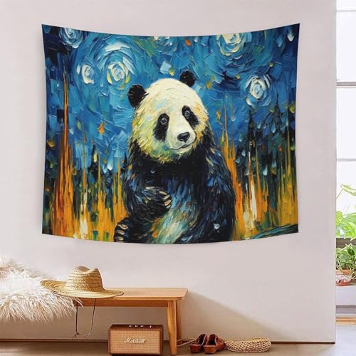QQZNFTBVF Oil Painting Panda 3D Printing Tapestry for Living Room Bedroom Decorations Wall Hanging Home Decor Meditation Blanket 100cmx150cm QQZNFTBVF Oil Painting Panda 3D Printing Tapestry for Living Room Bedroom Decorations Wall Hanging Home Decor Meditation Blanket 100cmx150cm von QQZNFTBVF