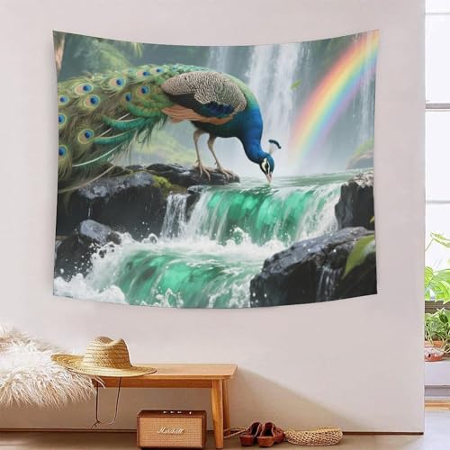 QQZNFTBVF Pavo Real 3D Printing Tapestry for Living Room Bedroom Decorations Wall Hanging Home Decor Poster 70cmx100cm von QQZNFTBVF