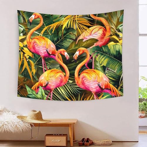 QQZNFTBVF Pink Flamingos 3D Printing Tapestry for Living Room Bedroom Decorations Wall Hanging Home Decor Poster 130cmx150cm von QQZNFTBVF
