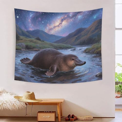 QQZNFTBVF Platypus 3D Printing Tapestry for Living Room Bedroom Decorations Wall Hanging Home Decor Poster 150cmx200cm von QQZNFTBVF