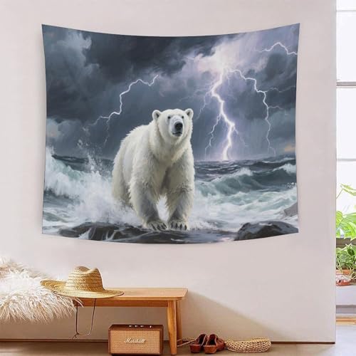QQZNFTBVF Polar Bear 3D Printing Tapestry for Living Room Bedroom Decorations Wall Hanging Home Decor Poster 150cmx200cm QQZNFTBVF Polar Bear 3D Printing Tapestry for Living Room Bedroom Decorations Wall Hanging Home Decor Poster 150cmx200cm von QQZNFTBVF