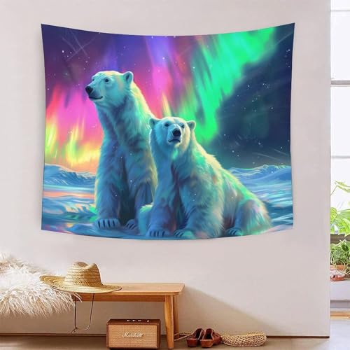 QQZNFTBVF Polar Bear 3D Printing Tapestry for Living Room Bedroom Decorations Wall Hanging Home Decor Wall Decor Blanket 150cmx200cm von QQZNFTBVF
