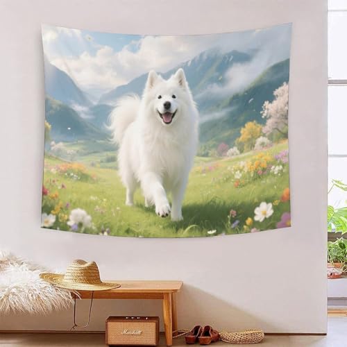 QQZNFTBVF Samoye 3D Printing Tapestry for Living Room Bedroom Decorations Wall Hanging Home Decor Meditation Blanket 100cmx150cm QQZNFTBVF Samoye 3D Printing Tapestry for Living Room Bedroom Decorations Wall Hanging Home Decor Meditation Blanket 100cmx150cm von QQZNFTBVF