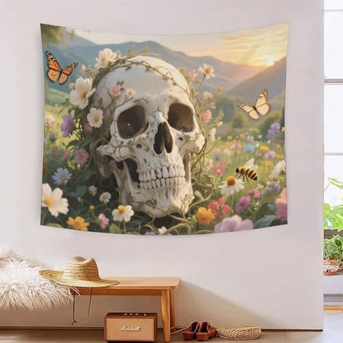 QQZNFTBVF Skull 3D Printing Tapestry for Living Room Bedroom Decorations Wall Hanging Home Decor Poster 150cmx200cm von QQZNFTBVF