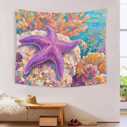 QQZNFTBVF Starfish 3D Printing Tapestry for Living Room Bedroom Decorations Wall Hanging Home Decor Poster 150cmx200cm von QQZNFTBVF