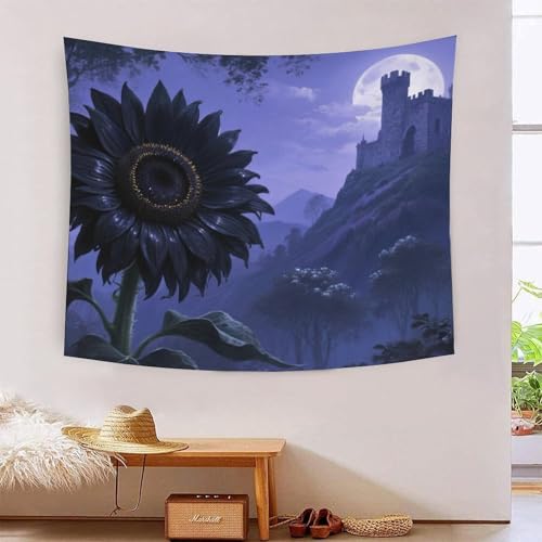 QQZNFTBVF Sunflower 3D Printing Tapestry for Living Room Bedroom Decorations Wall Hanging Home Decor Wall Decor Blanket 130cmx150cm von QQZNFTBVF