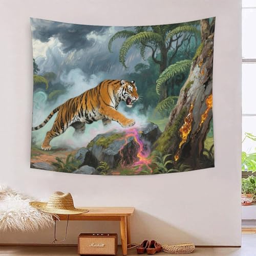 QQZNFTBVF The Bengal Tiger 3D Printing Tapestry for Living Room Bedroom Decorations Wall Hanging Home Decor Poster 180cmx230cm von QQZNFTBVF