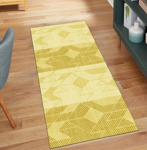 QQrunner Abstrakt Teppich Läufer Flur rutschfest Waschbar 70x180CM Teppichläufer Küchenteppich Meterware Lang Gelb Korridor Kücheläufer QQrunner Abstrakt Teppich Läufer Flur rutschfest Waschbar 70x180CM Teppichläufer Küchenteppich Meterware Lang Gelb Korridor Kücheläufer von QQrunner