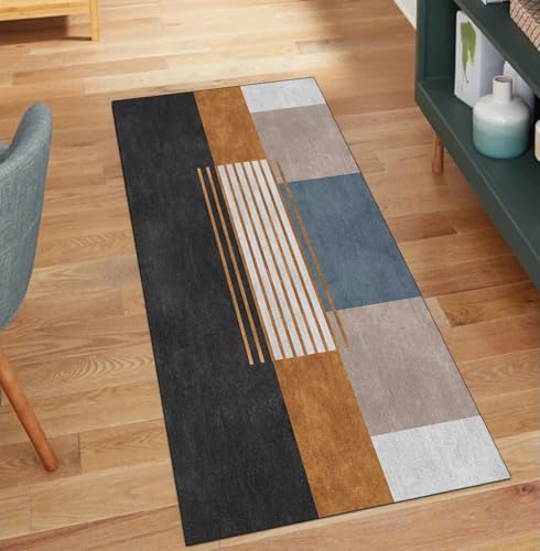 QQrunner Bunt Läufer Küche Waschbar rutschfest, 70x400CM Teppich Läufer Flur Lang Meterware Patchwork Teppichläufer Korridor Polyester Wohnzimmer Schmutzfangmatte von QQrunner