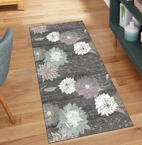 QQrunner Flur Küchenteppich Waschbar rutschfest 50x60CM Boho Teppichläufer Küche Lang Grau Meterware Küchenläufer Korridor Polyester Wohnzimmer Schmutzfangmatte QQrunner Flur Küchenteppich Waschbar rutschfest 50x60CM Boho Teppichläufer Küche Lang Grau Meterware Küchenläufer Korridor Polyester Wohnzimmer Schmutzfangmatte von QQrunner