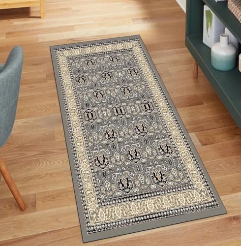 QQrunner Grau Teppichläufer Lang Vintage 50x60CM Kücheteppich rutschfest Waschbar Teppich Läufer Flur Meterware Korridor Polyester Wohnzimmer Schmutzfangmatte QQrunner Grau Teppichläufer Lang Vintage 50x60CM Kücheteppich rutschfest Waschbar Teppich Läufer Flur Meterware Korridor Polyester Wohnzimmer Schmutzfangmatte von QQrunner