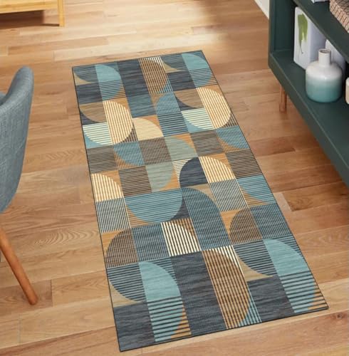 QQrunner Grün Teppich Läufer Flur Modern 60x100CM Teppichläufer rutschfest Meterware Kücheteppich Waschbar Lang Korridor Polyester Wohnzimmer Schmutzfangmatte QQrunner Grün Teppich Läufer Flur Modern 60x100CM Teppichläufer rutschfest Meterware Kücheteppich Waschbar Lang Korridor Polyester Wohnzimmer Schmutzfangmatte von QQrunner